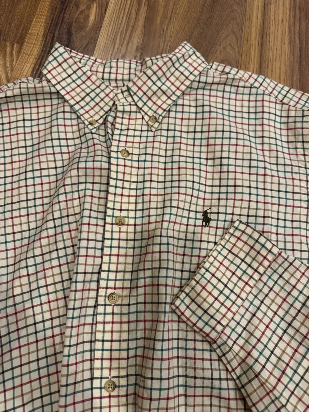 Ralph Lauren Men’s Cream Multi-Check Button-Down Shirt
